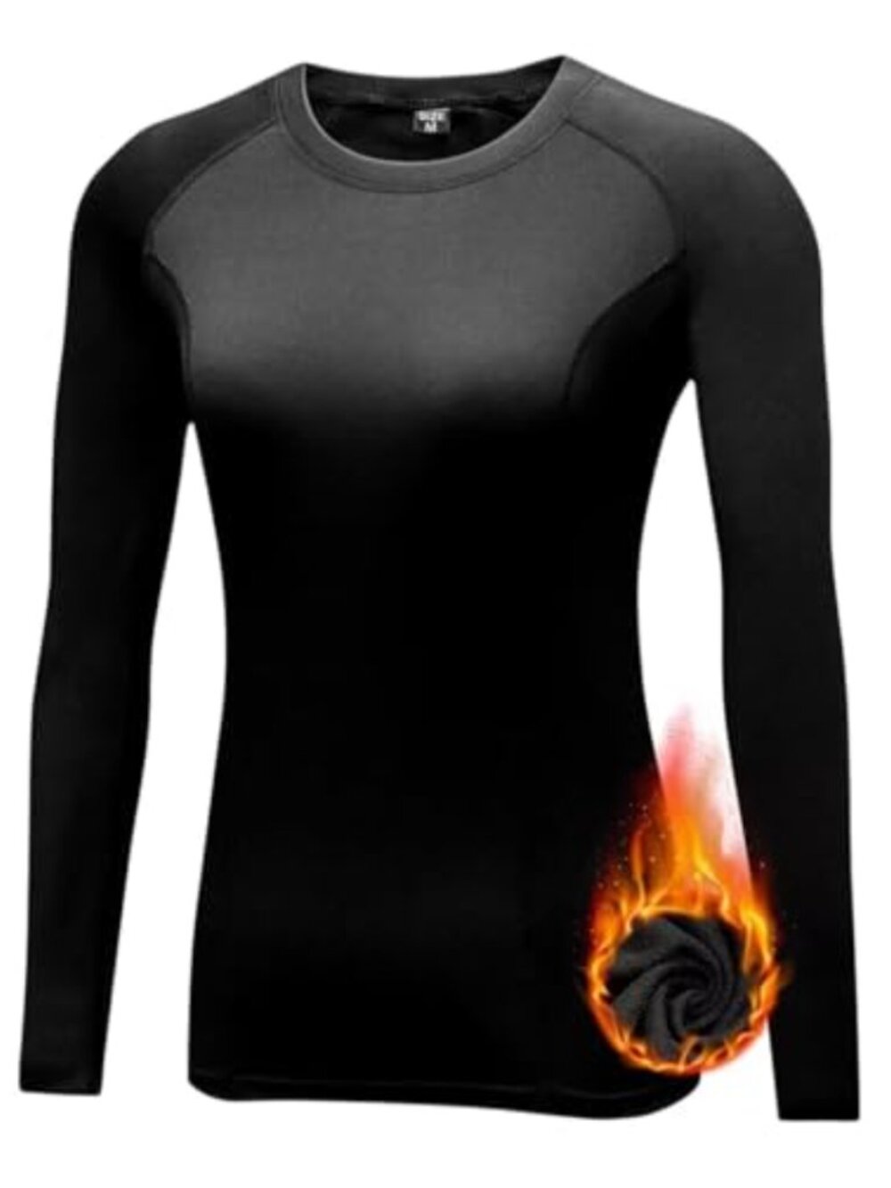 Women's Fleece Lined Thermal Long Sleeve Compression Shirt, UPF 50+